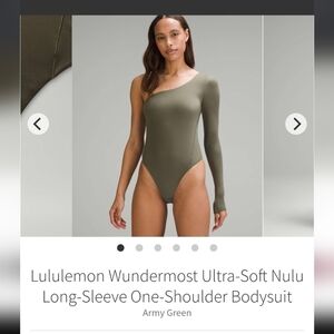 Lululemon Wundermost Ultra-Soft Nulu Long-Sleeve One-Shoulder Bodysuit NWT